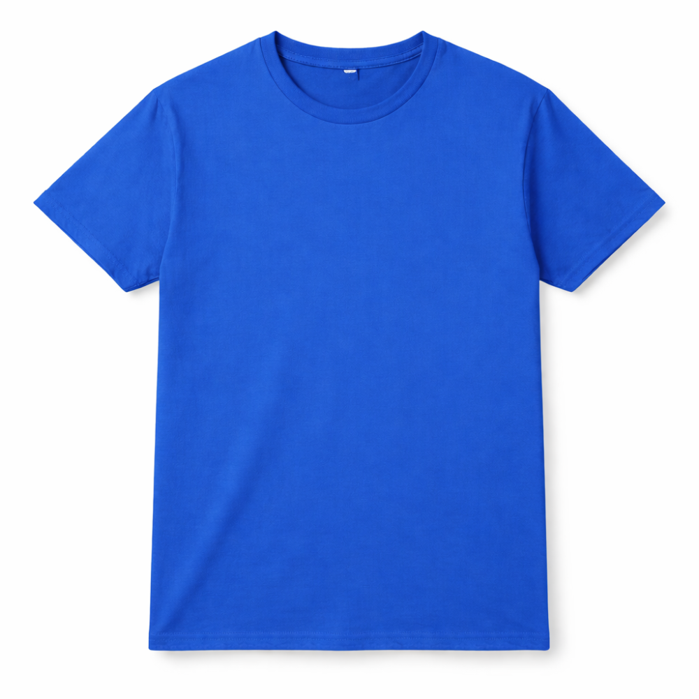 Vibrant royal blue T-shirt flat lay T- shirt